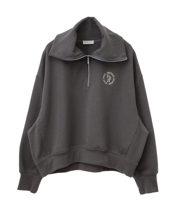 earth music&ecology ハーフＺＩＰプルオーバー Charcoal Gray