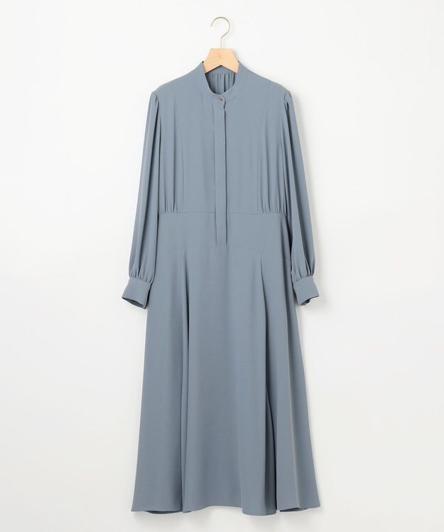 組曲 L 【WEB限定】バックサテンジョーゼット ワンピース ブルー系