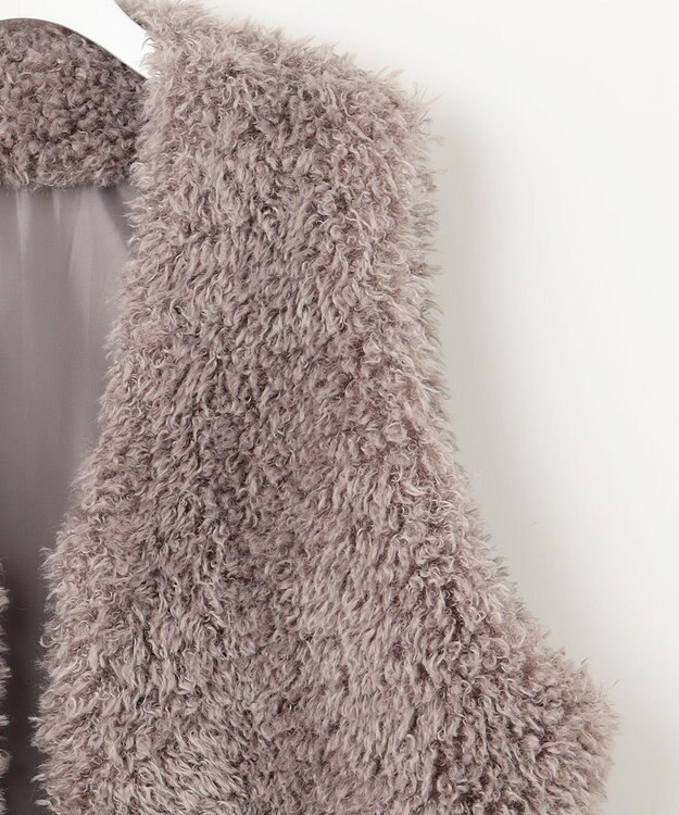 Feroux プードルファーベスト ライトグレー系