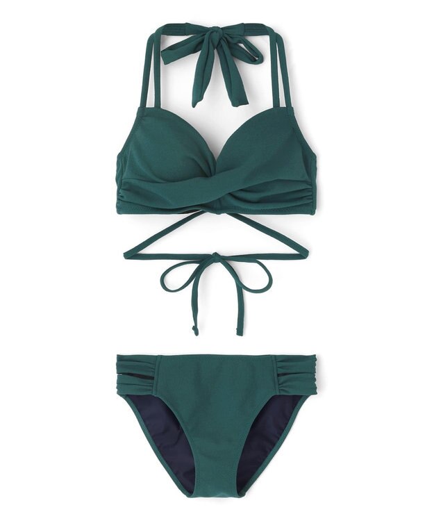 San-ai Resort（三愛水着楽園） 【San-ai Resort×PEACH　JOHNコラボ】【ナイスバディ水着】カシュクールワイヤービキニ　9M・11L　【San-ai Resort（サンアイリゾート）】 グリーン