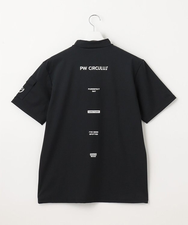 PW CIRCULUS 【MEN】【ストレッチ】ポケット モックネック シャツ ブラック