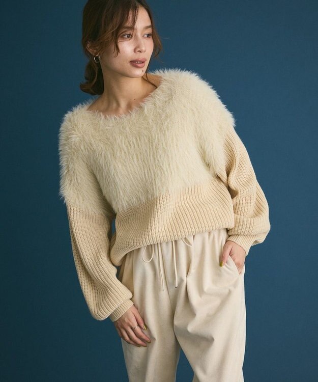 Green Parks ・Ｐｅｔｉｔ　Ｆｌｅｕｒ　シャギーキリカエニット Ivory