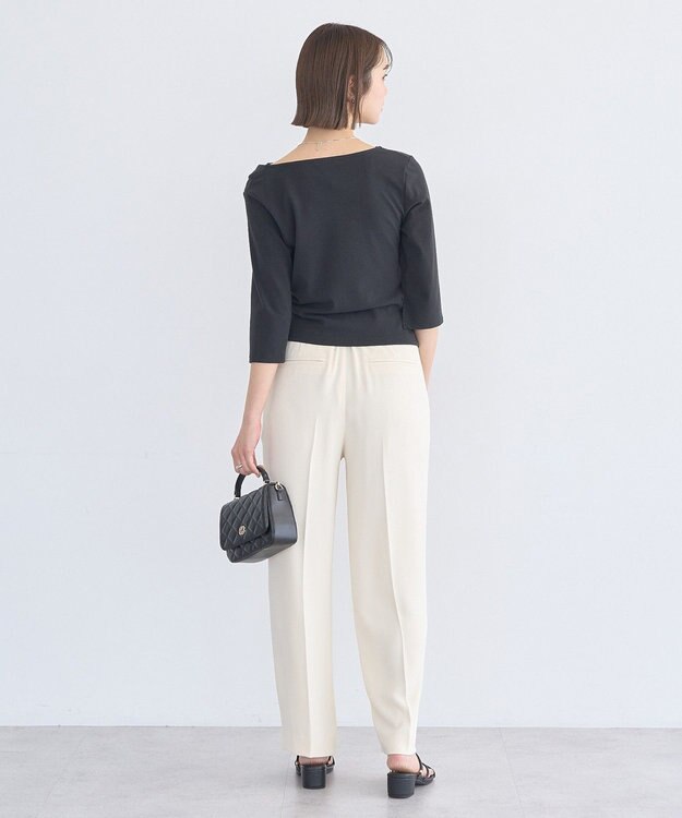 earth music&ecology レースレイヤードドレーププルオーバー Black