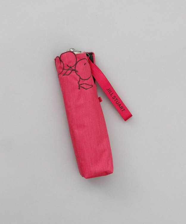 AURORA JILL STUART（ジル スチュアート）マーカーペインティング刺しゅう晴雨兼用傘(折りたたみ傘) フューシャピンク