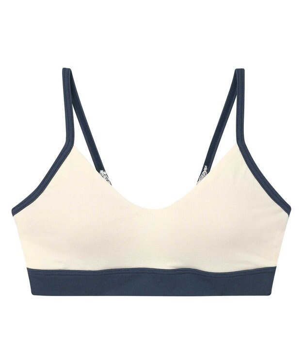 une nana cool 綿ベア天竺 カラーブロッキング ノンワイヤーブラジャー CR