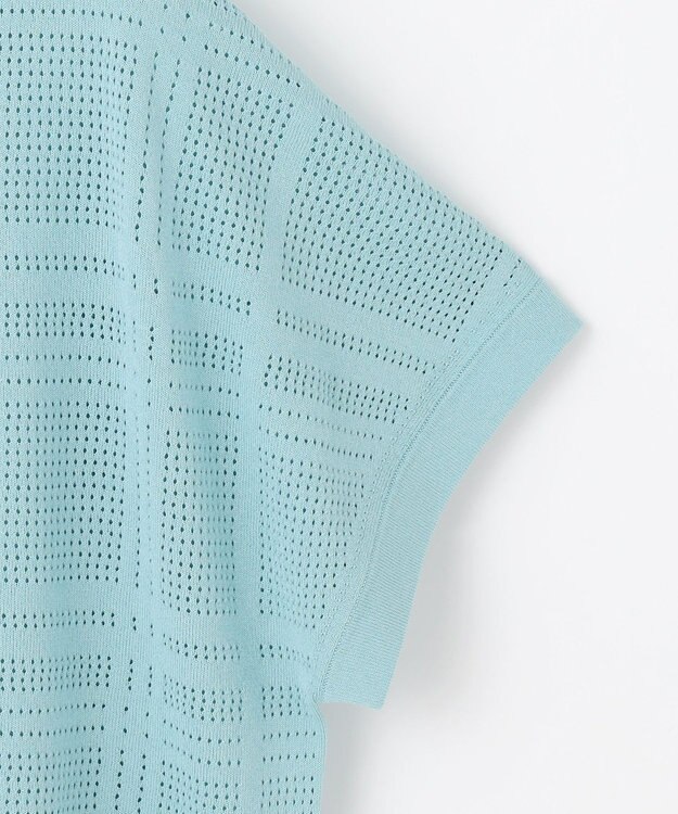 J.PRESS LADIES L 【洗える】メッシュ パターン ニット アクアグリーン系