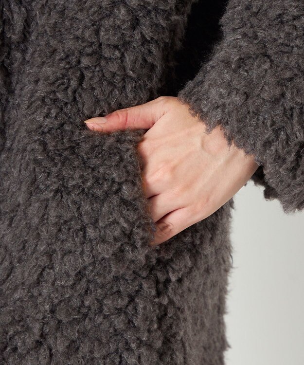 NAVE 【ReNAVE】プードルボア ロングジャケット チャコール系