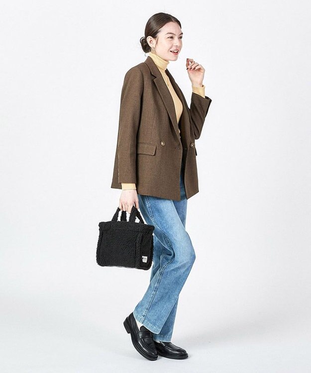 LeSportsac SMALL TWO WAY DENIM TOTE/ブラックデニム/ブラックシェルパ ブラックデニム/ブラックシェルパ