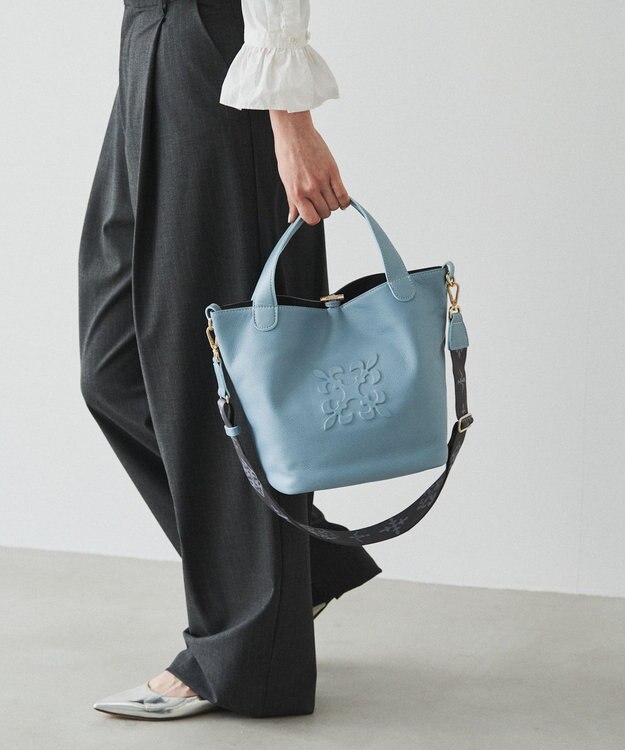 russet エンボスモノグラム2WAYミニトートバッグ(CE-1672-WEB) L.Blue