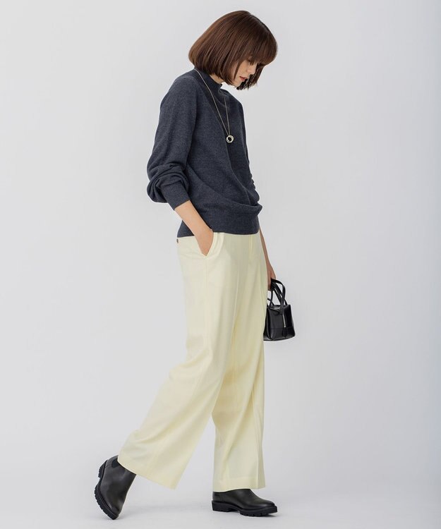 23区 S 【洗える】セミウーステッドウール パフスリーブ ニット チャコールグレー系