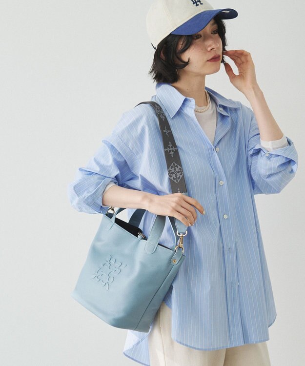 russet エンボスモノグラム2WAYミニトートバッグ(CE-1672-WEB) L.Blue