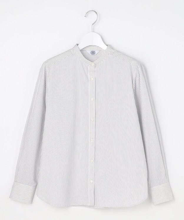 J.PRESS LADIES 【WEB限定カラーあり・2way】エステネージュ TYPEWRITER STRIPE シャツ 【WEB限定】ホワイト×ネイビーストライプ系