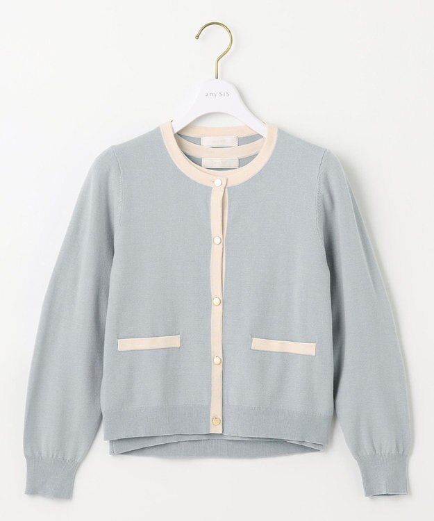 ANY SIS S 【低身長企画】バイカラー アンサンブル ミントグレー