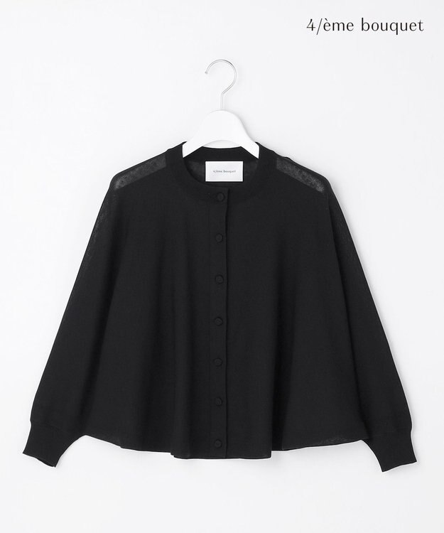 自由区 【カトリエムブーケ】Poncho en tissu sy  nthetique  ポンチョプルオーバー ブラック