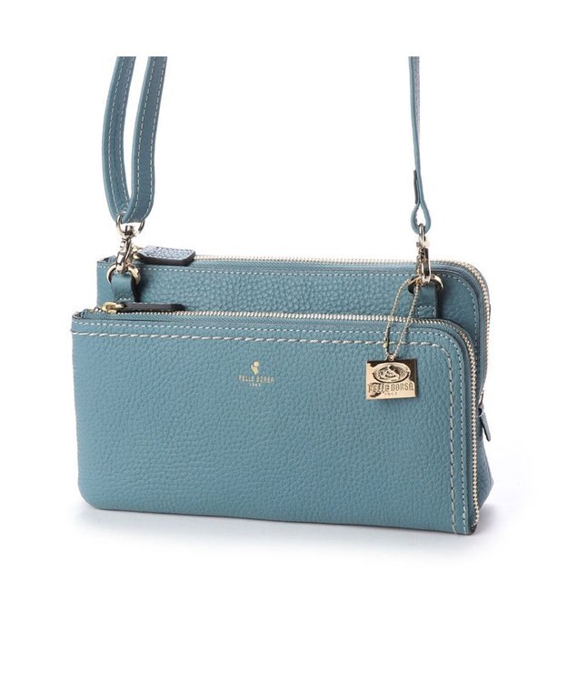 PELLE BORSA お財布ポシェット Reinette レネット 4704 ブルーグレー