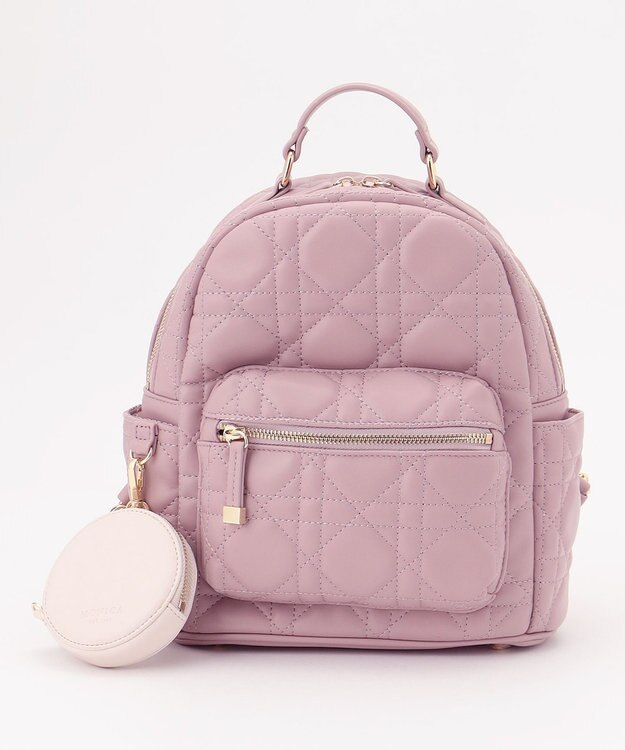 LA BAGAGERIE 【MONICA】ポーチ付きキルティングリュック ピンク