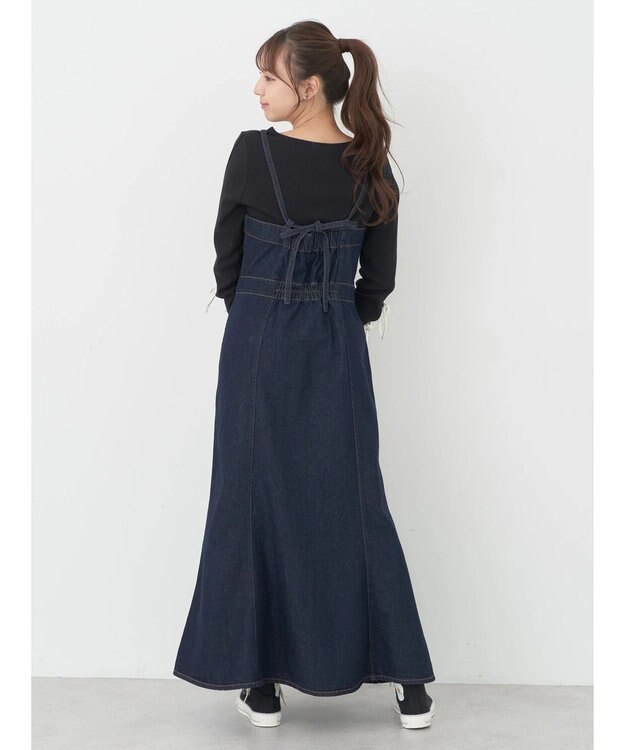 earth music&ecology ボタンキャミデニムワンピース Indigo