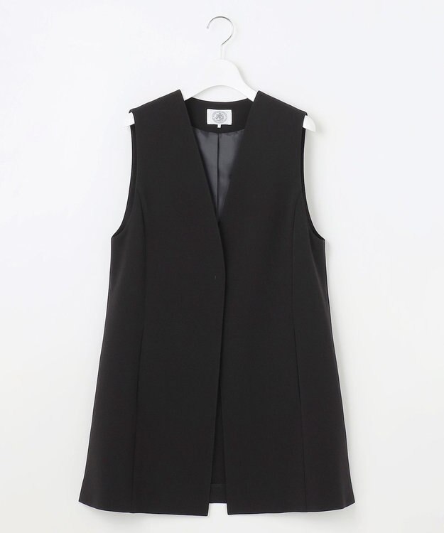 J.PRESS LADIES 【セットアップ対応・洗える】セラテリーダブルクロス ジレ ブラック系