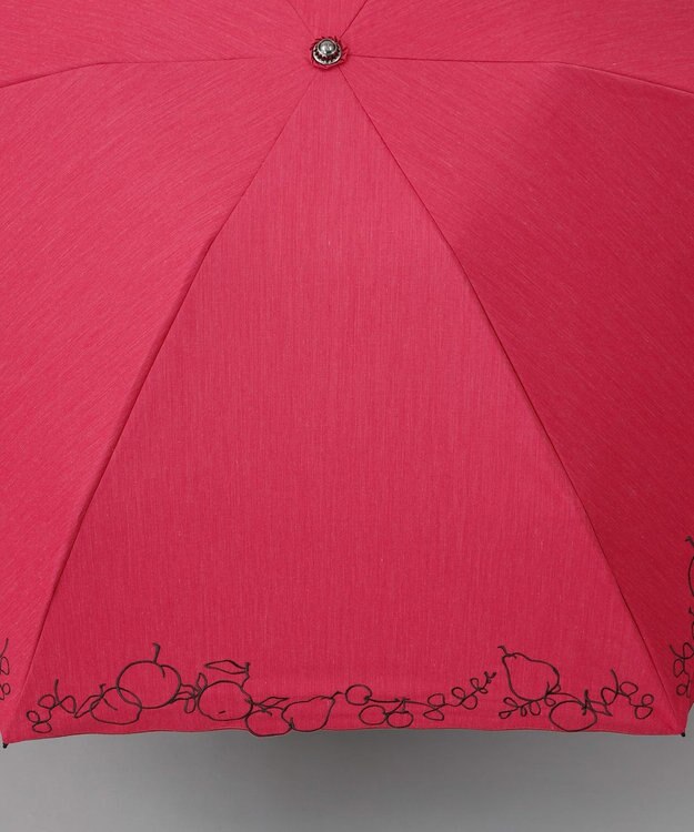 AURORA JILL STUART（ジル スチュアート）マーカーペインティング刺しゅう晴雨兼用傘(折りたたみ傘) フューシャピンク