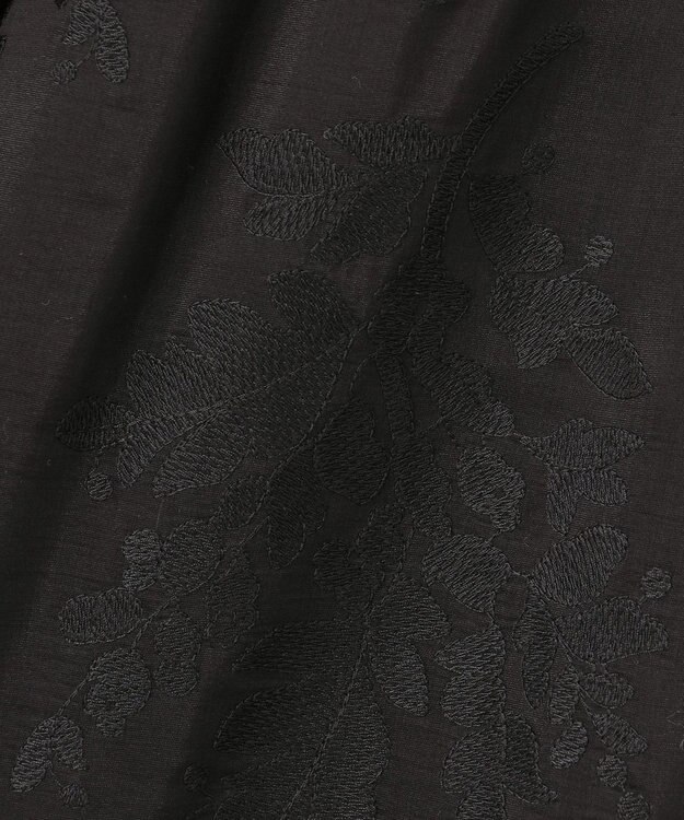 UNFILO 【ウエストゴム】ボタニカル エンブロイダリー パンツ ブラック