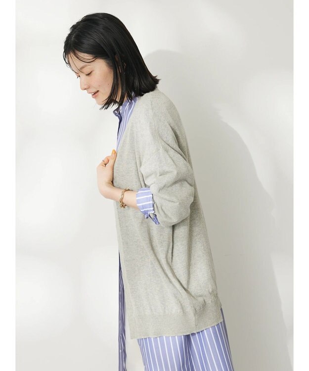 CRAFT STANDARD BOUTIQUE 強撚綿ニットカーディガン Gray