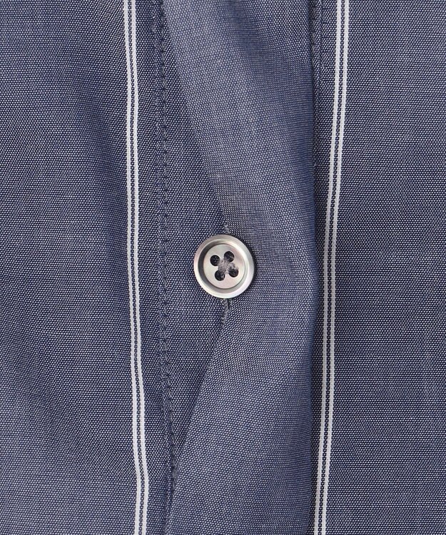 J.PRESS LADIES 【洗える】キュプラローン ストライプ ブラウス ネイビー系1