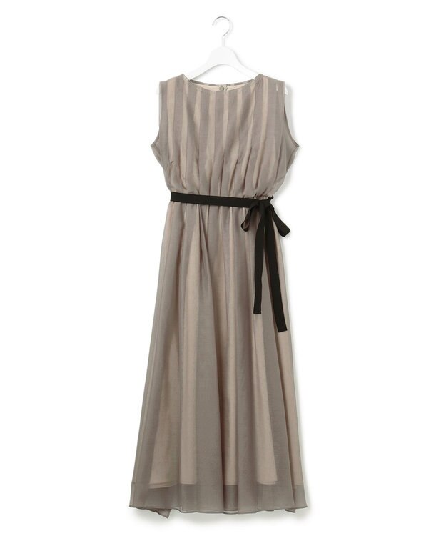 23区 【APPLAUDIR】グロッシーオーガンザ ドレス ブラウン系