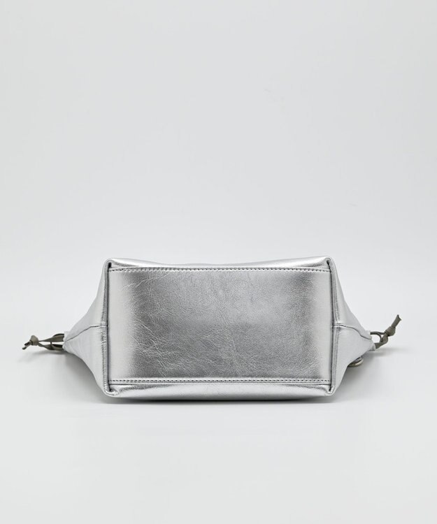 blancle メタリックレザー ドローストリング2wayバッグ SILVER