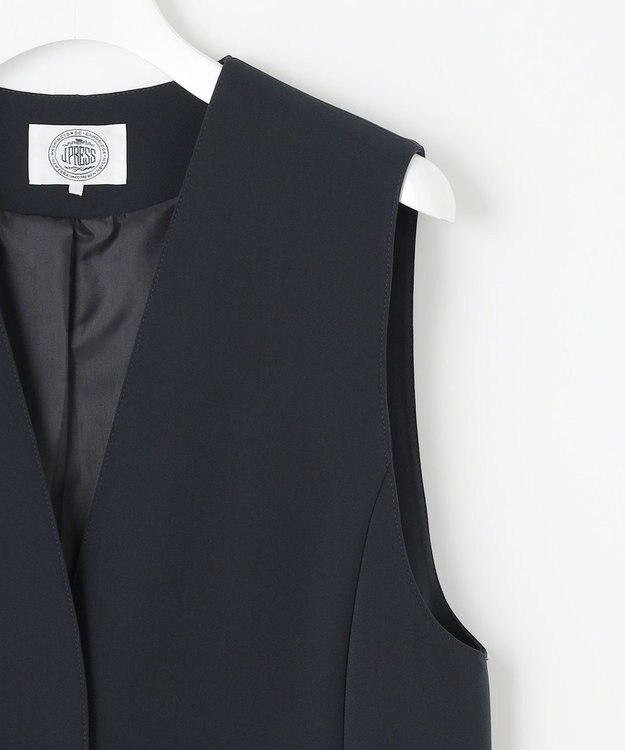 J.PRESS LADIES 【セットアップ対応・洗える】セラテリーダブルクロス ジレ ネイビー系