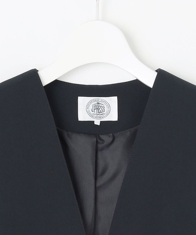 J.PRESS LADIES 【セットアップ対応・洗える】セラテリーダブルクロス ジレ ネイビー系