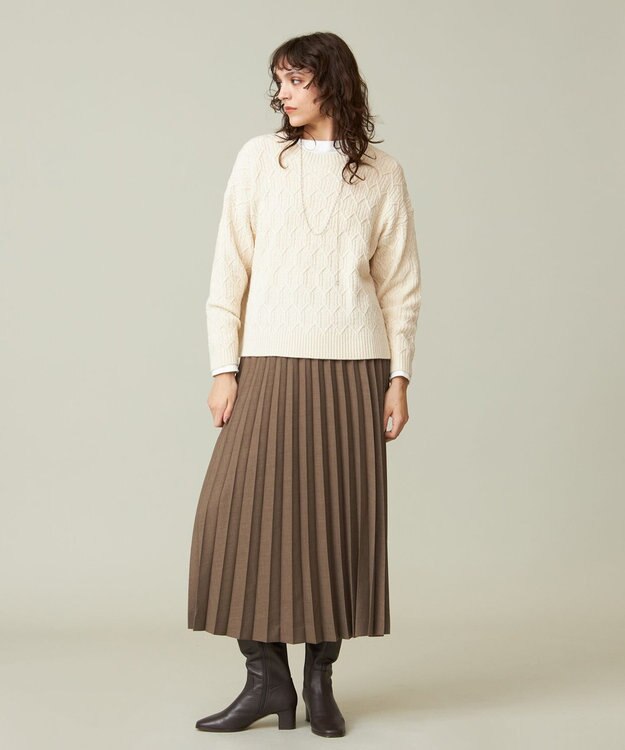 J.PRESS YORK STREET 【WOMEN】プリーツスカート ブラウン系