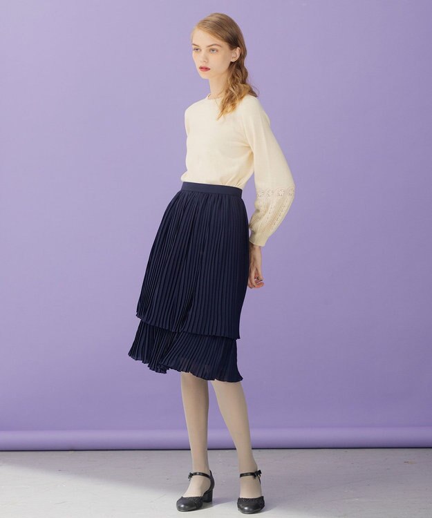 TOCCA 【洗える！】STAIRWAY スカート ネイビー系