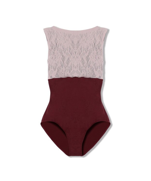 Chacott 【ノーソイングニット】ノースリーブレオタード ワインレッド