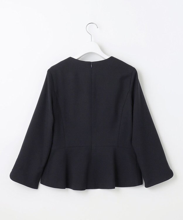 J.PRESS LADIES L ライトツイードストレッチ ブラウス ネイビー系