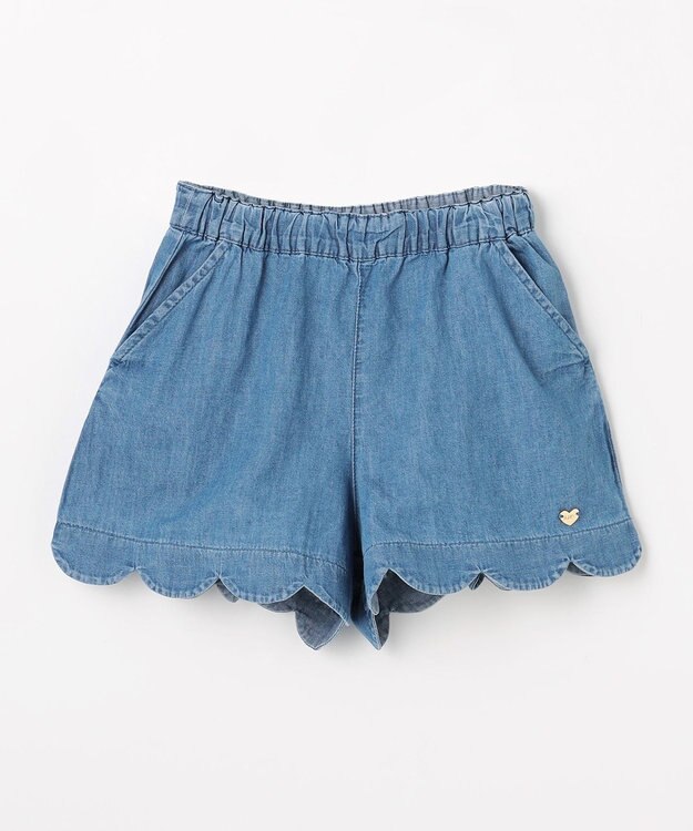 ANY KIDS 【洗濯機可能】スカラップショートパンツ インディゴ