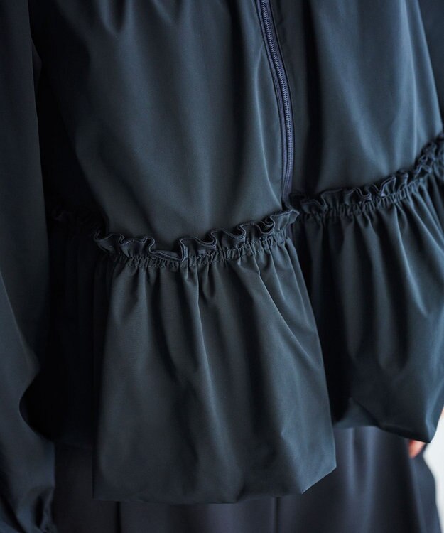 #Newans 撥水加工/UVカット機能付きペプラムライトブルゾン ネイビー