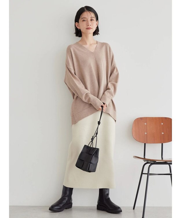 AMERICAN HOLIC バイパチＶネックニットプルオーバー Beige Mixture