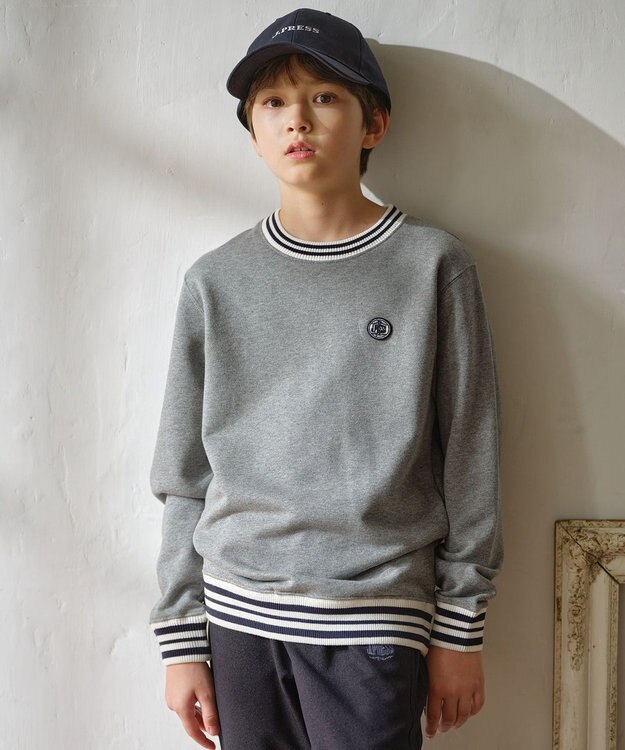 J.PRESS KIDS 【110-130cm】BICOLOR LINE COMBI トレーナー グレー系