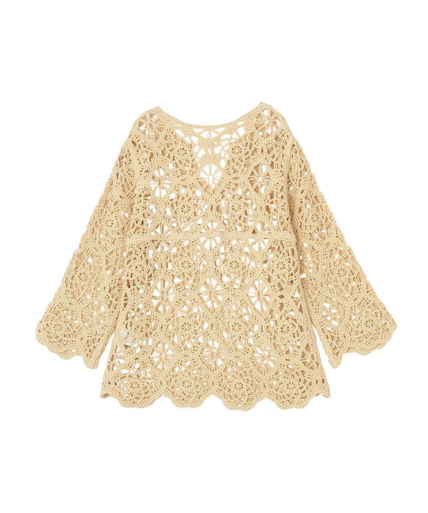 earth music&ecology クロシェ風プルオーバー Light Yellow