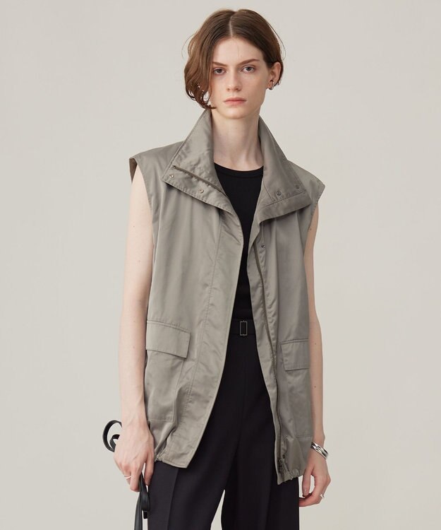 ICB 【洗える】グランウォームソフトサテン ミリタリーベスト フォーン系