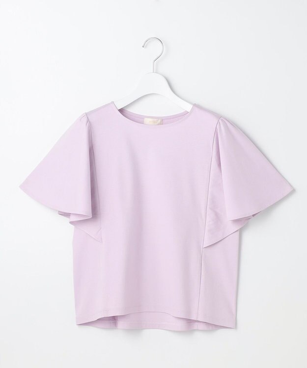 ANY SIS S 【シルクタッチさら魅せTシャツ】袖フレア プルオーバー ラベンダー