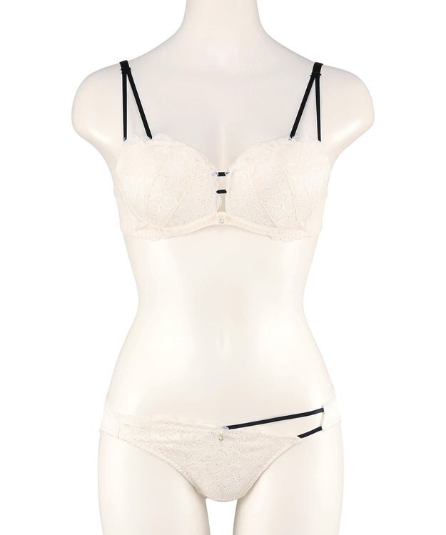 San-ai Resort（三愛水着楽園） 【northerly bra フィットシリーズ 谷間メイク】 Wストラップ ブラジャー＆ショーツSet B～Fカップ ホワイト