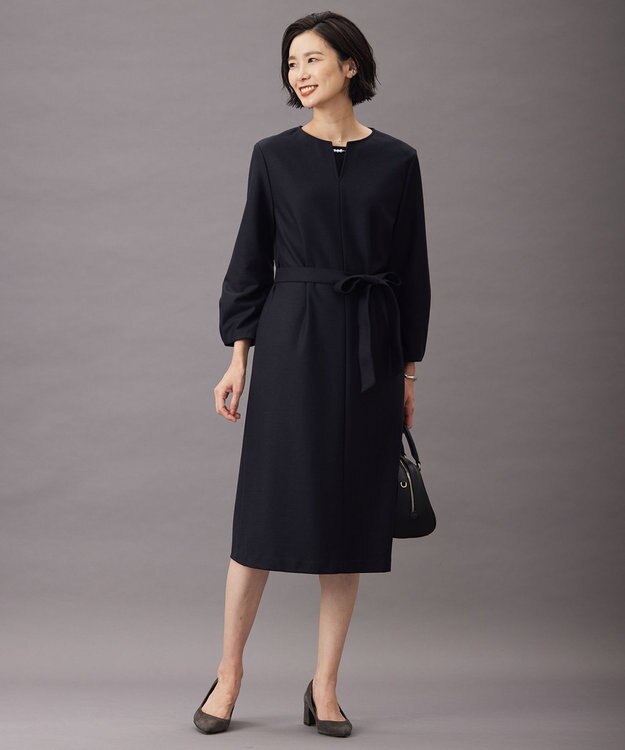 J.PRESS LADIES S 【セットアップ対応】コンパクトジャージー ワンピース ネイビー系