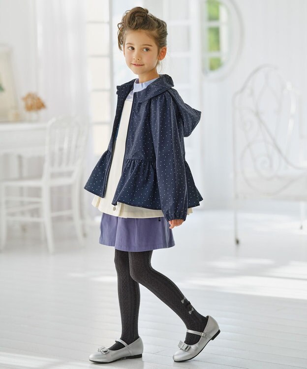 組曲 KIDS 【110-140㎝】ランダムドット ブルゾン ネイビー系5