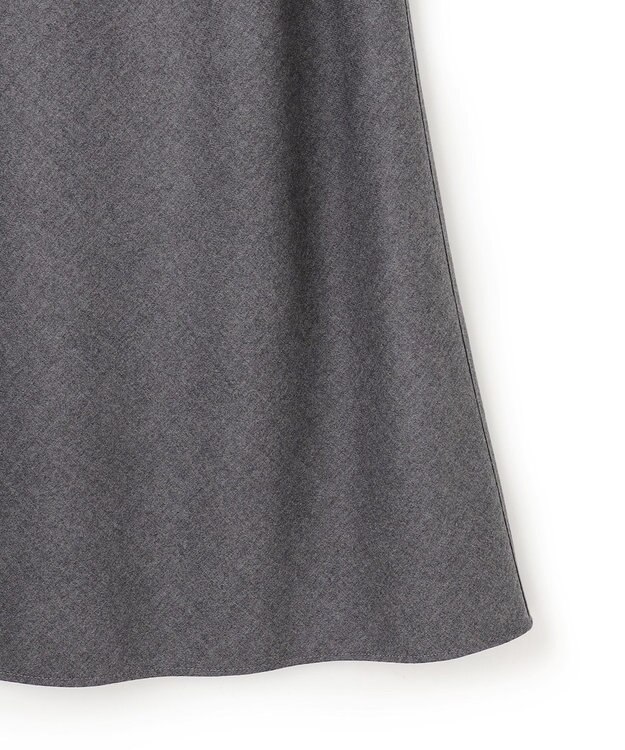 23区 【洗える】ハイカウントフラノ フレア スカート ライトグレー系