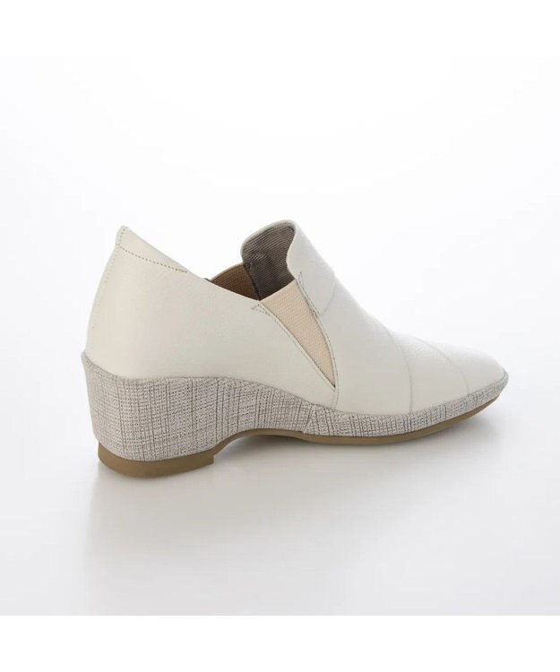 MODE ET JACOMO <D'ICI>レイヤードウェッジソールスリッポン ホワイトコンビ