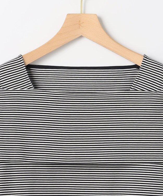 組曲 L 【先行予約】GIZAコットンオフショルダー カットソー ネイビー×オフ系2