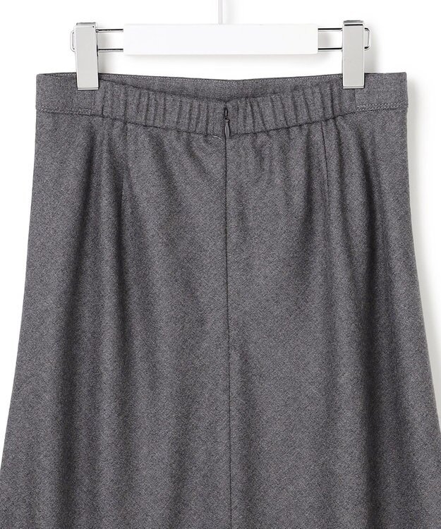 23区 【洗える】ハイカウントフラノ フレア スカート ライトグレー系