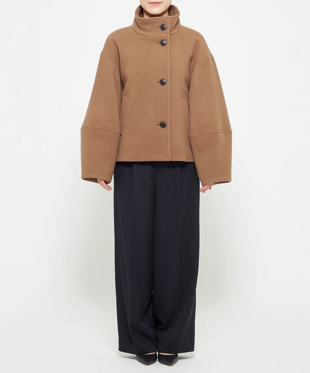 uncrave 【撥水】プルーフ メルトン スタンドネック コート（uncrave STANDARD） キャメル