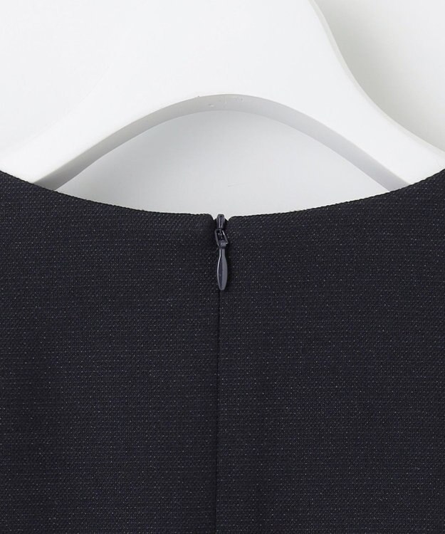 J.PRESS LADIES L ライトツイードストレッチ ブラウス ネイビー系